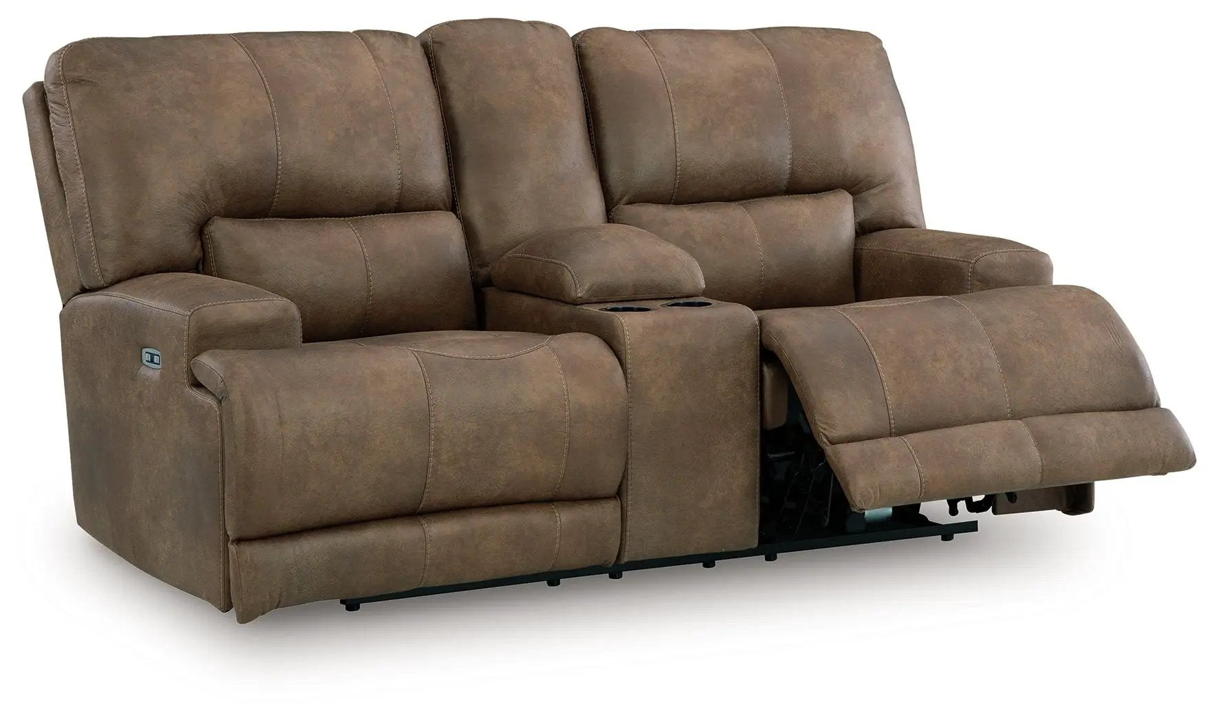 Beckley Place - Power Reclining Loveseat With Console / Adjustable Headrest - Earth by Unique Piece Furniture