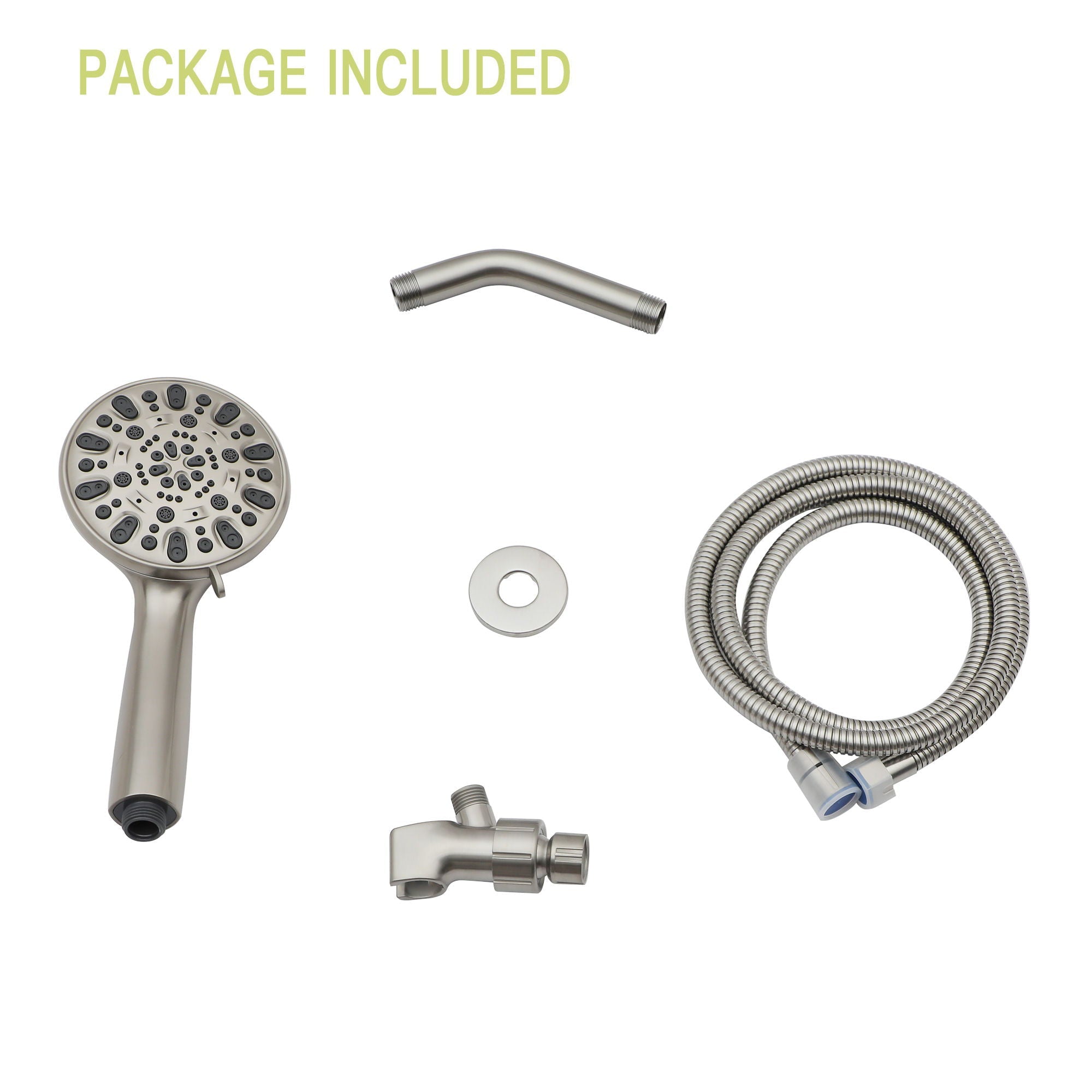 Multi Function Adjustable Hand Shower 7 Function Hand Shower, Wall Mounted - Brushed Nickel by HouseOfZazla