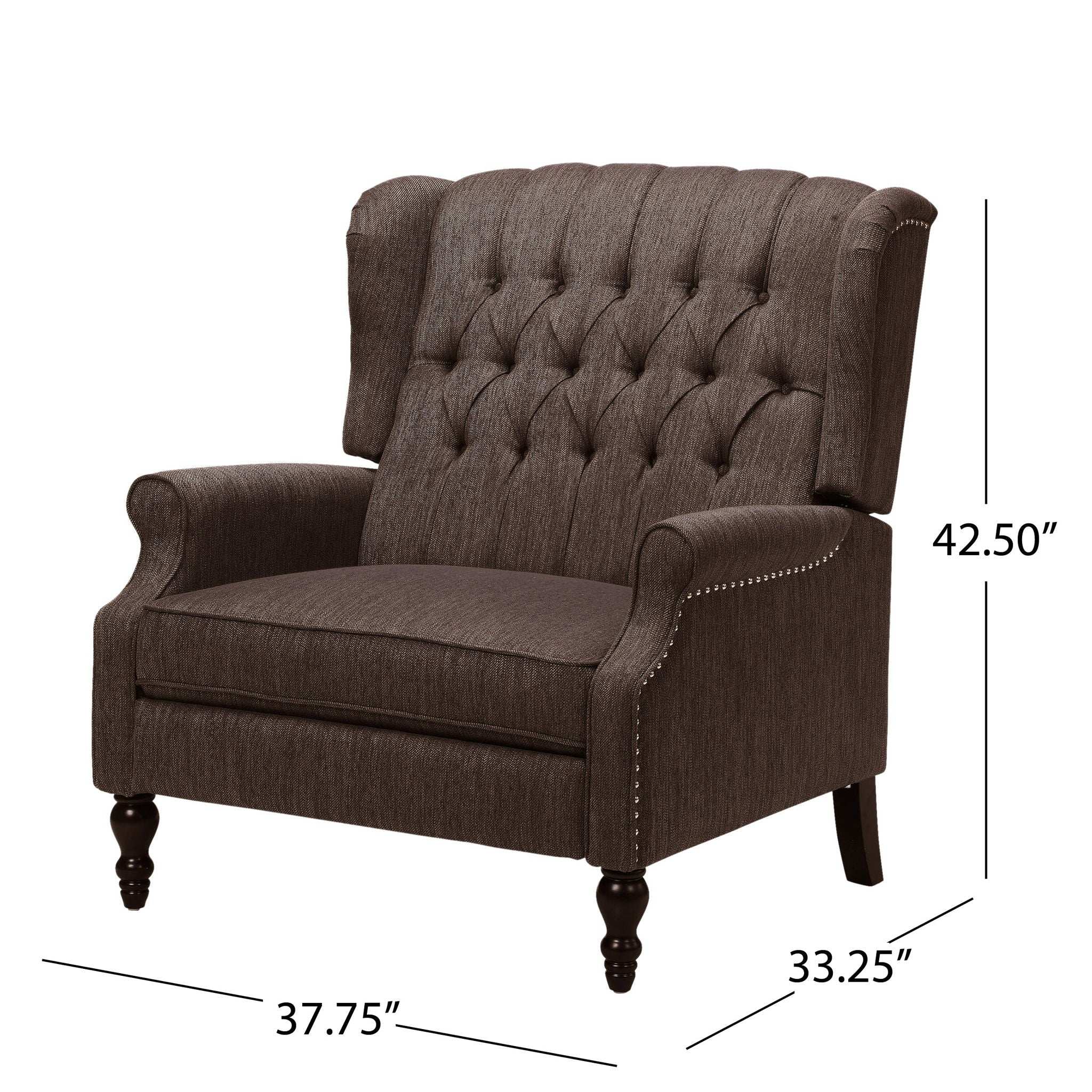 Dunham Contemporary Fabric Tufted Oversized Pushback Recliner by HouseOfZazla