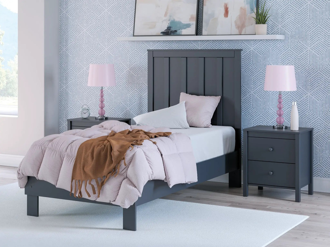 Simmenfort - Platform Bed With Panel Headboard by Unique Piece Furniture