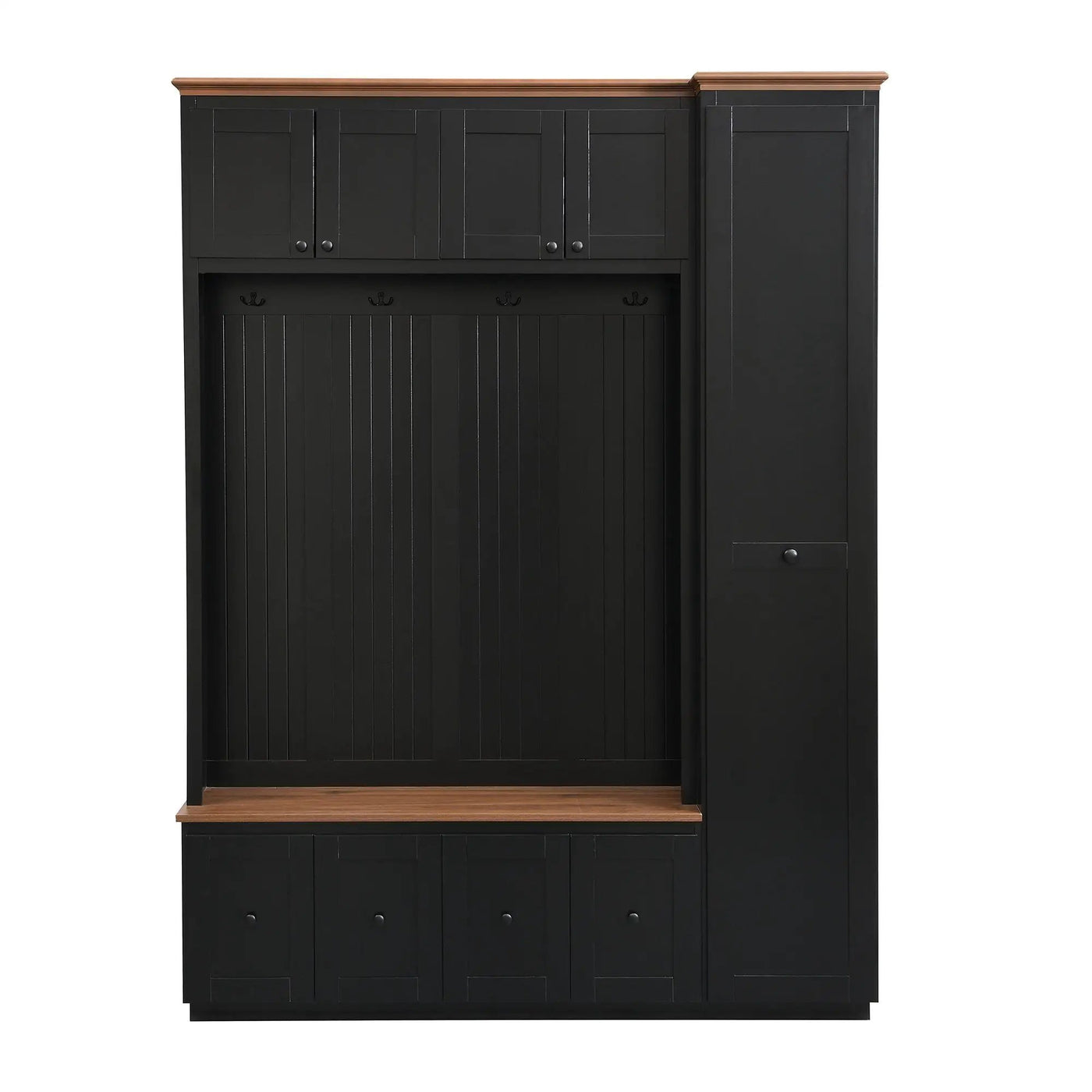 Entryway Hall Tree With Storage Bench, Coat Rack Shoe Bench With Cabinets by HouseOfZazla