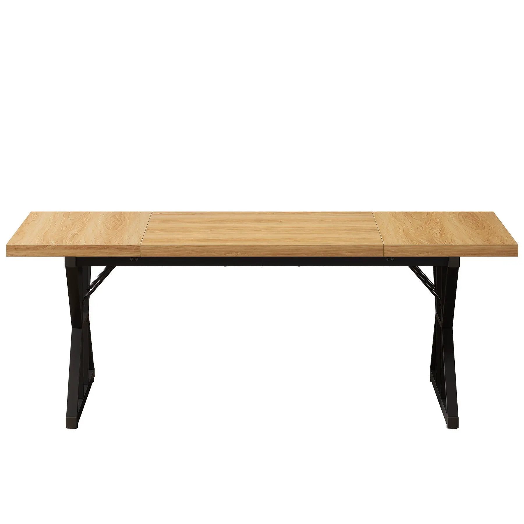 Rectangular Dining Table With X Trestle Metal Legs by HouseOfZazla