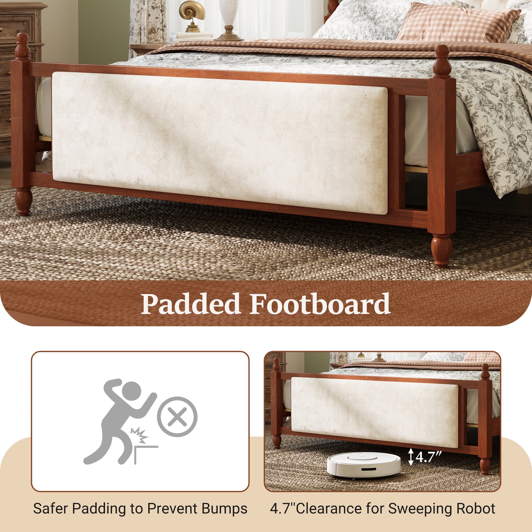 King Size Upholstered Platform Bed with Button Tufted Headboard by HouseOfZazla