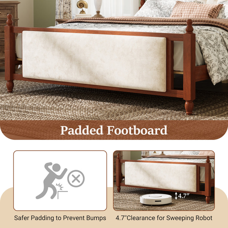 King Size Upholstered Platform Bed with Button Tufted Headboard by HouseOfZazla