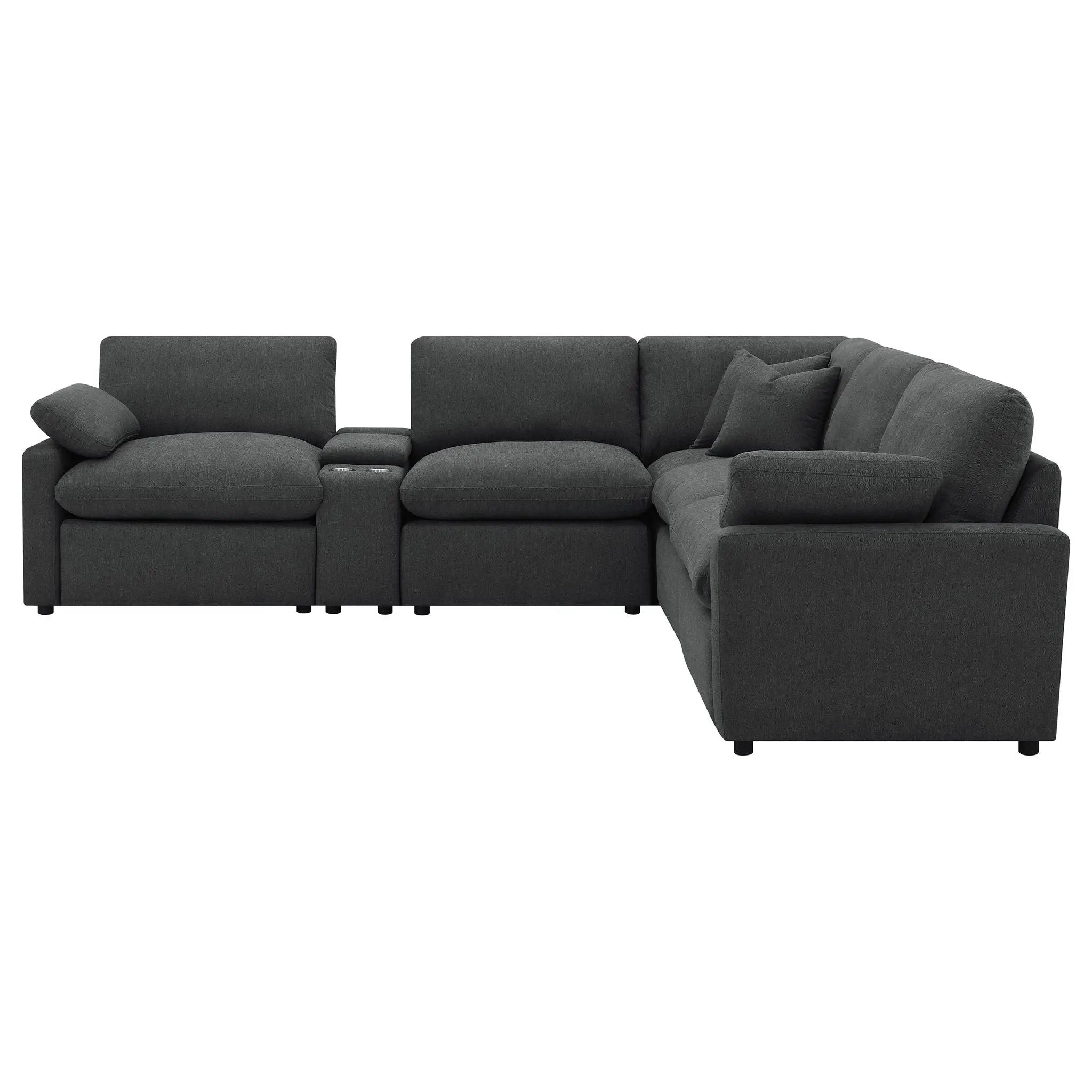 Collins 6-piece Modular Power Reclining Sectional Dark Grey by Unique Piece Furniture