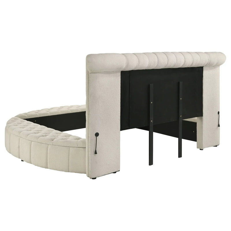 Sonya 4-piece Upholstered Queen Bedroom Set Ivory by Unique Piece Furniture