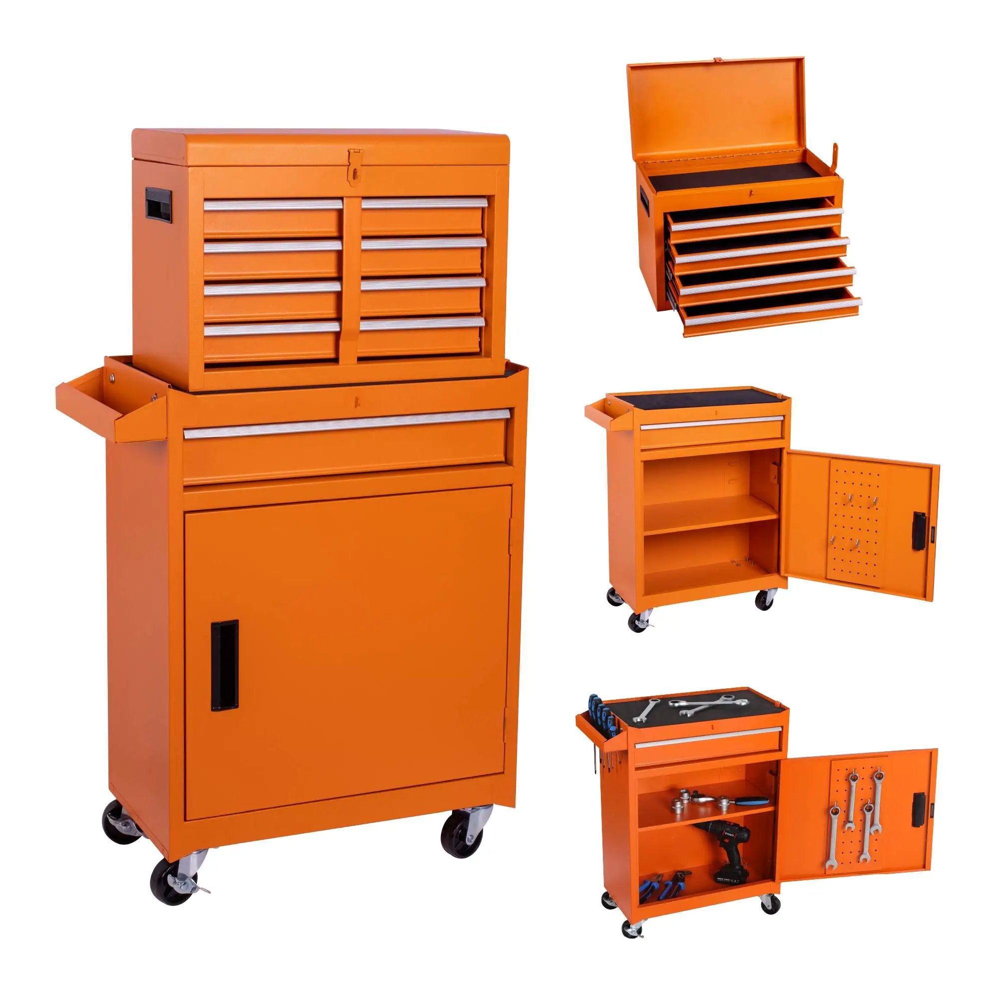 5-Drawer Rolling Tool Storage Cabinet with Detachable Top Toolbox by HouseOfZazla