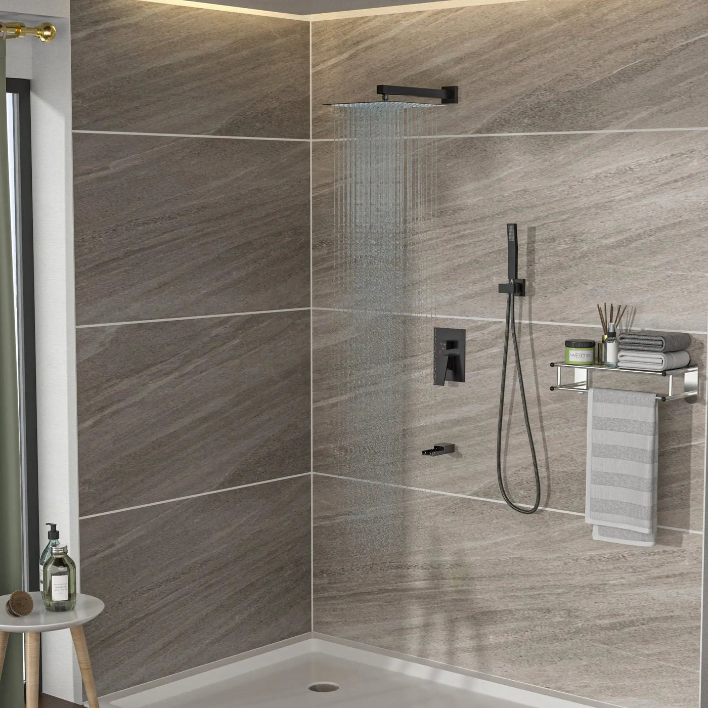 10" Wall Mounted Square Shower System With Rough In Valve by HouseOfZazla