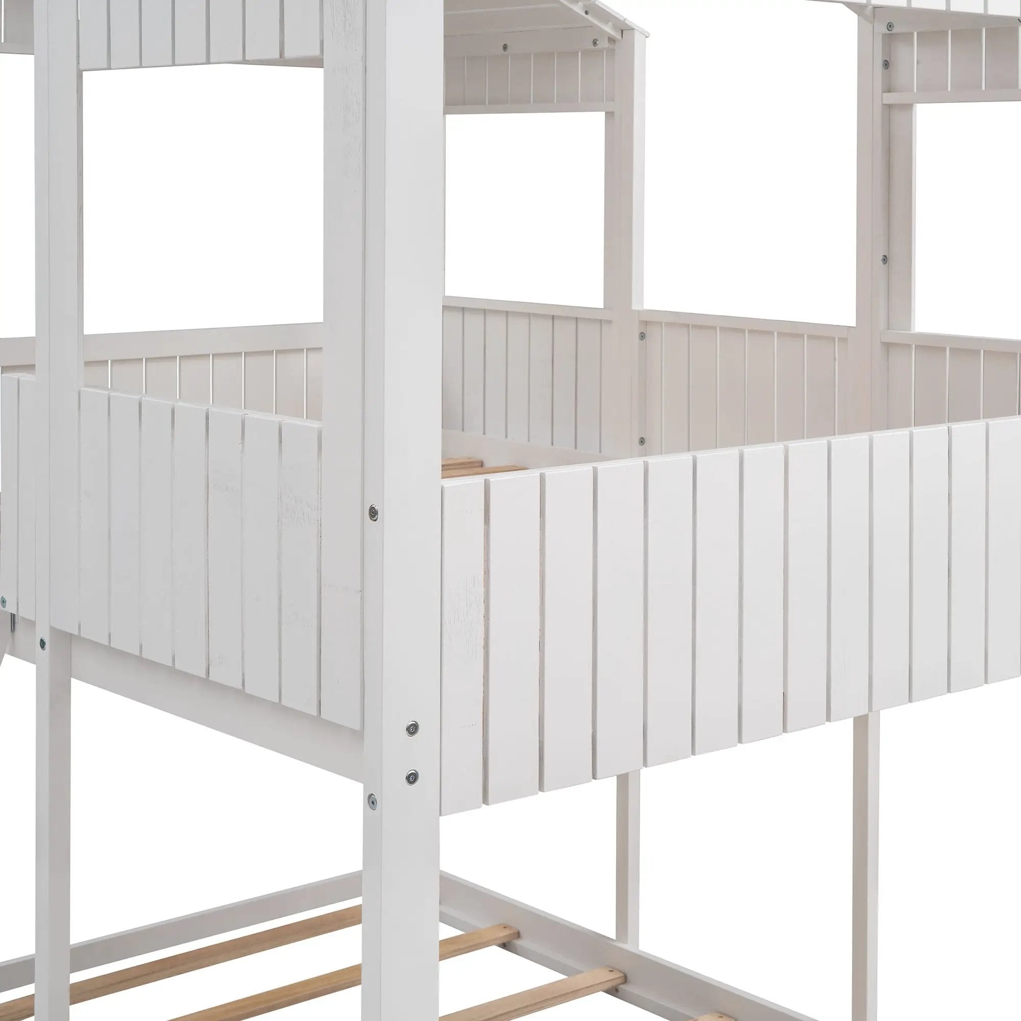 Bunk Bed With Roof, Window, Guardrail, Ladder by HouseOfZazla