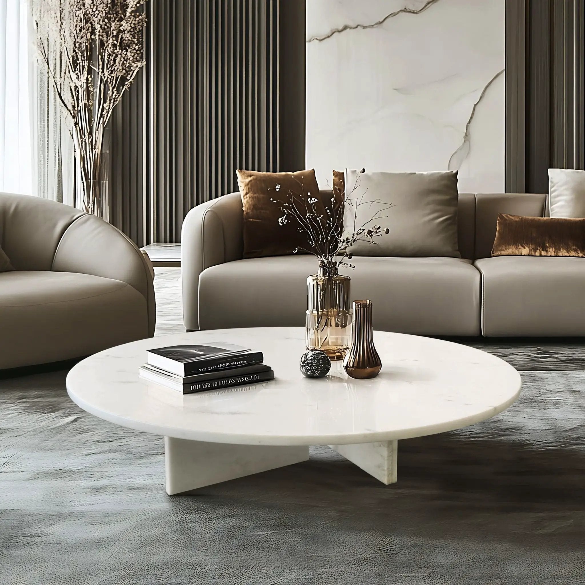 Luxury Coffee Table With Unique Veining, Unique Stone Design by HouseOfZazla