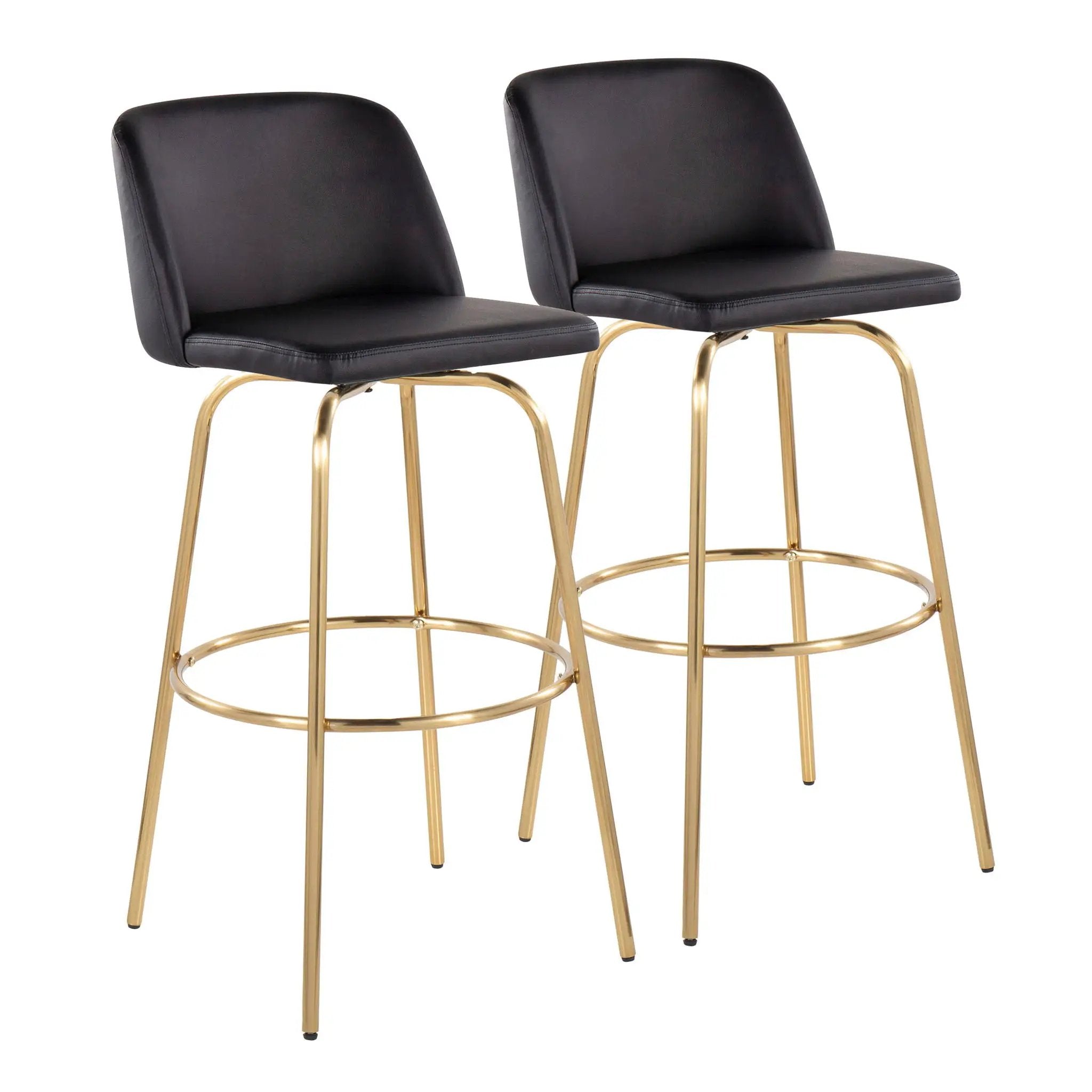 Toriano - Contemporary Fixed Height Barstool With Swivel And Round Footrest (Set of 2) by Unique Piece Furniture