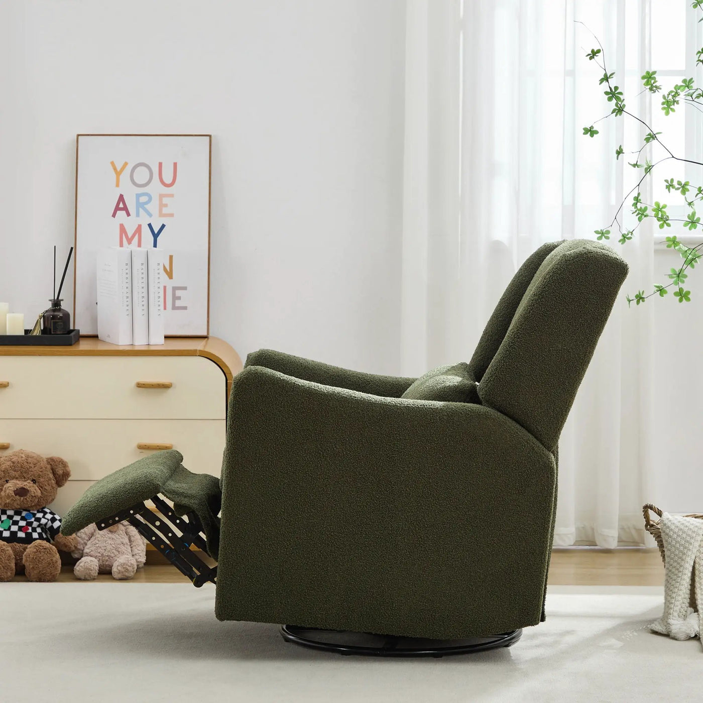 Wide Wingback Swivel Glider Rocker Recliner Chair by HouseOfZazla