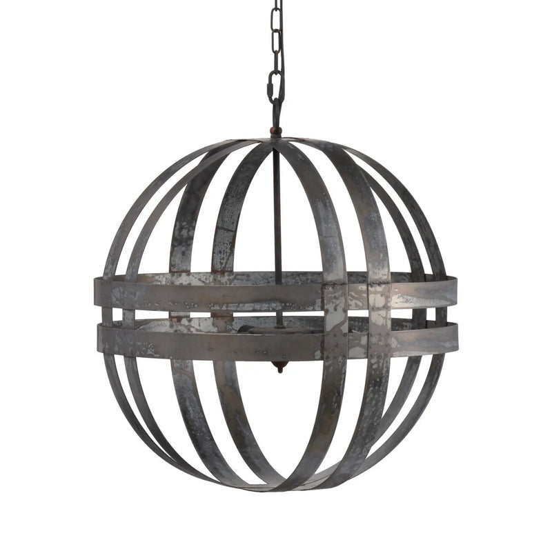 4 Light Galvanized Chandelier, Hanging Light Fixture With Adjustable Chain For Kitchen, Bulb Not Included - Gray by HouseOfZazla