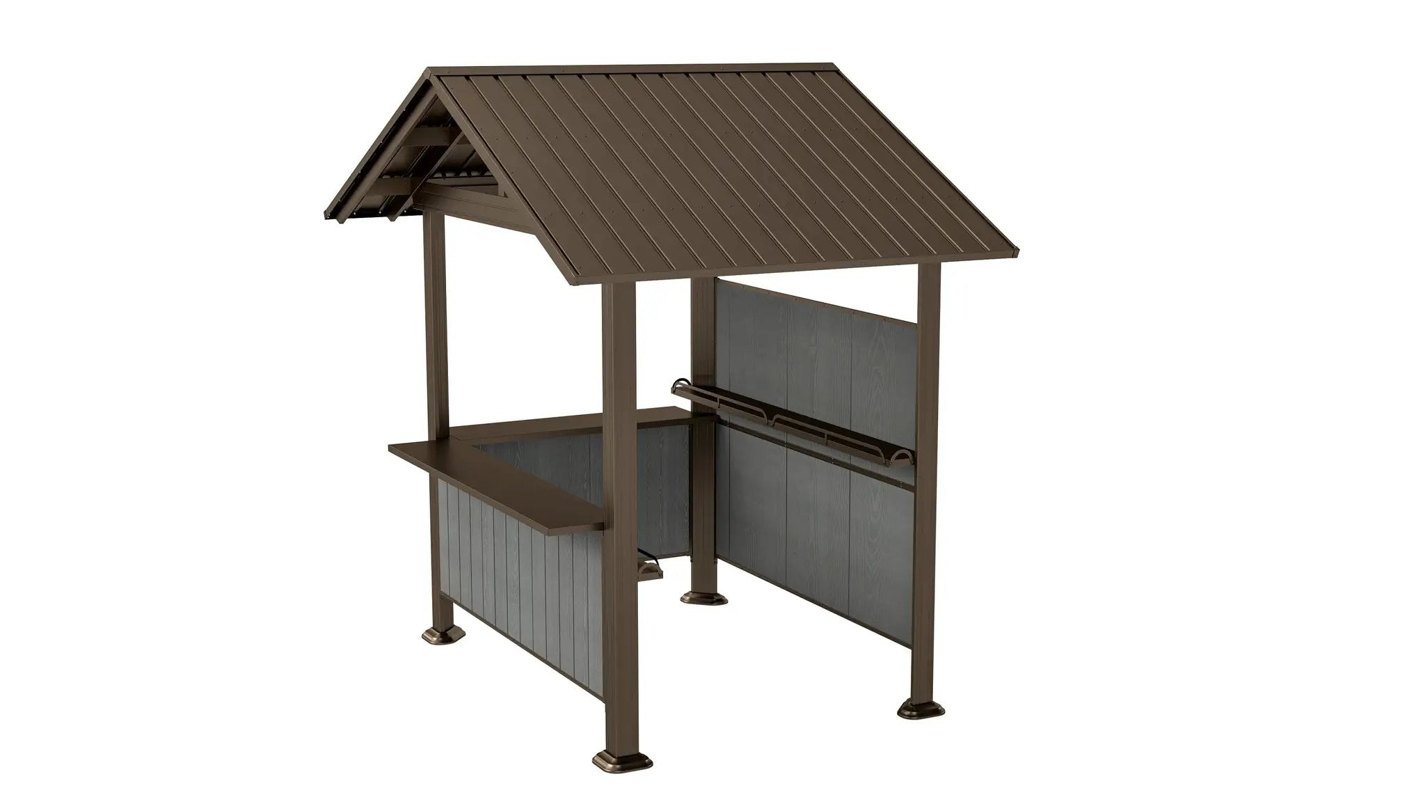 9.4x6.2 FT Hardtop Grill Gazebo with Storage Shelves & Resin Shade System by HouseOfZazla