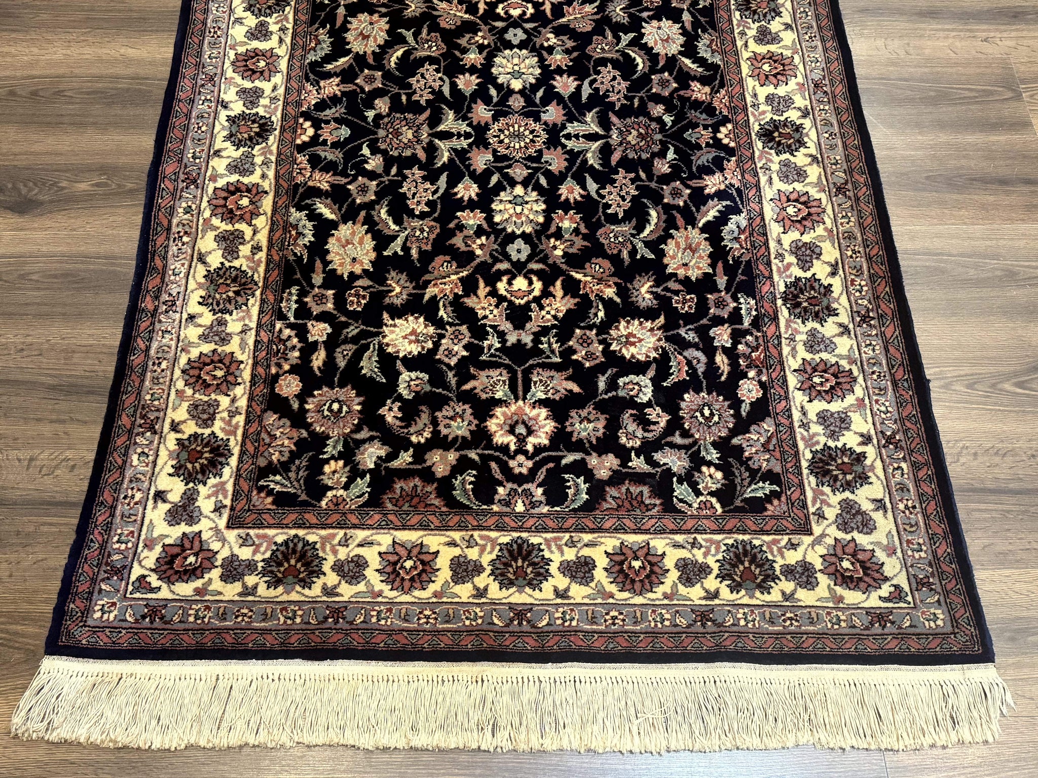 Sino Persian Rug 4x6, Navy Blue and Cream, Floral Allover Oriental Carpet by Jewel Rugs