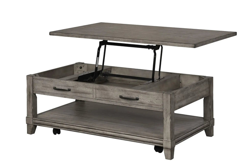 Lift Top Cocktail Table With Casters - Gray by Unique Piece Furniture