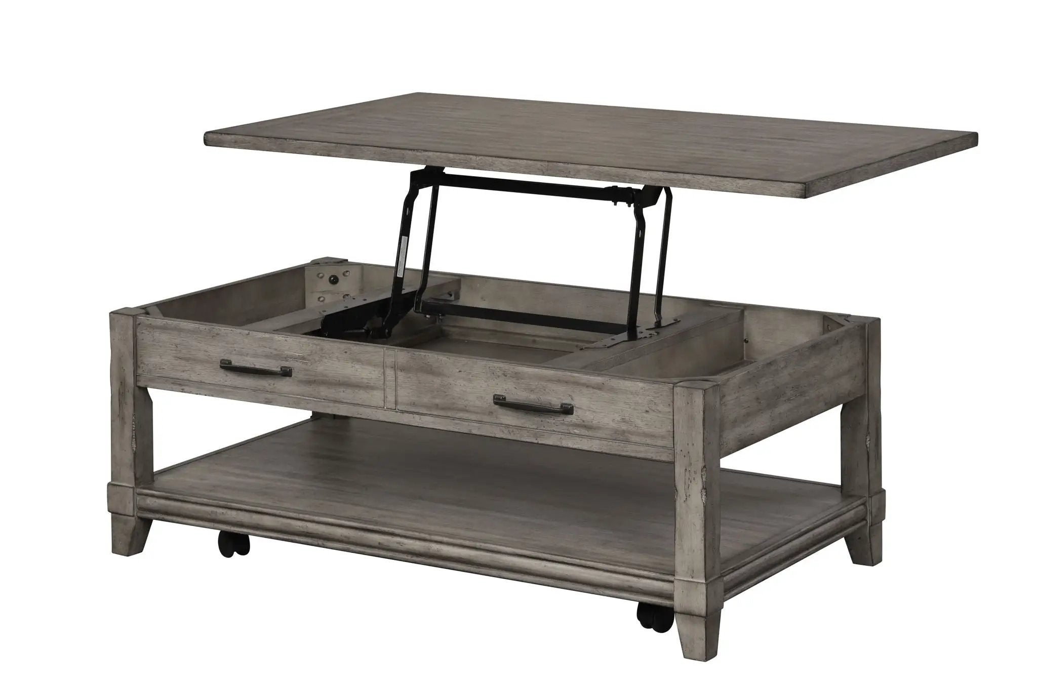 Lift Top Cocktail Table With Casters - Gray by HouseOfZazla