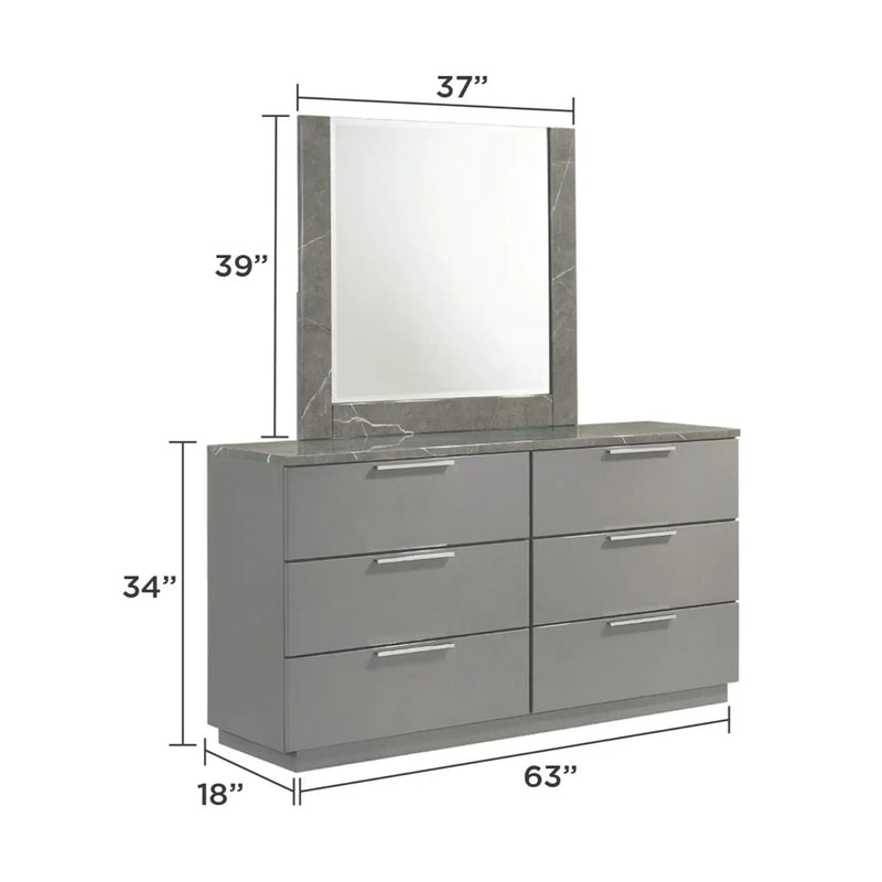 Elara - Dresser With Spacious Drawers - Gray by HouseOfZazla