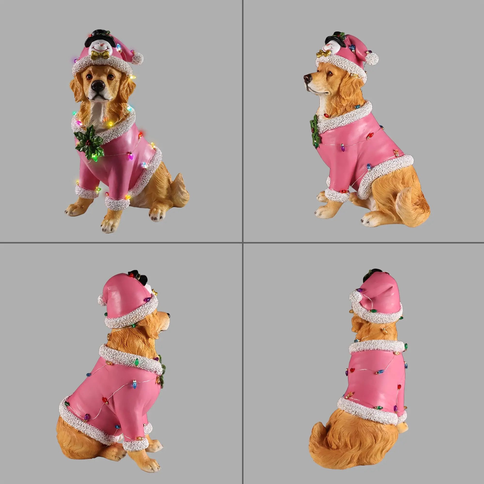 Christmas Golden Retriever Statue by HouseOfZazla