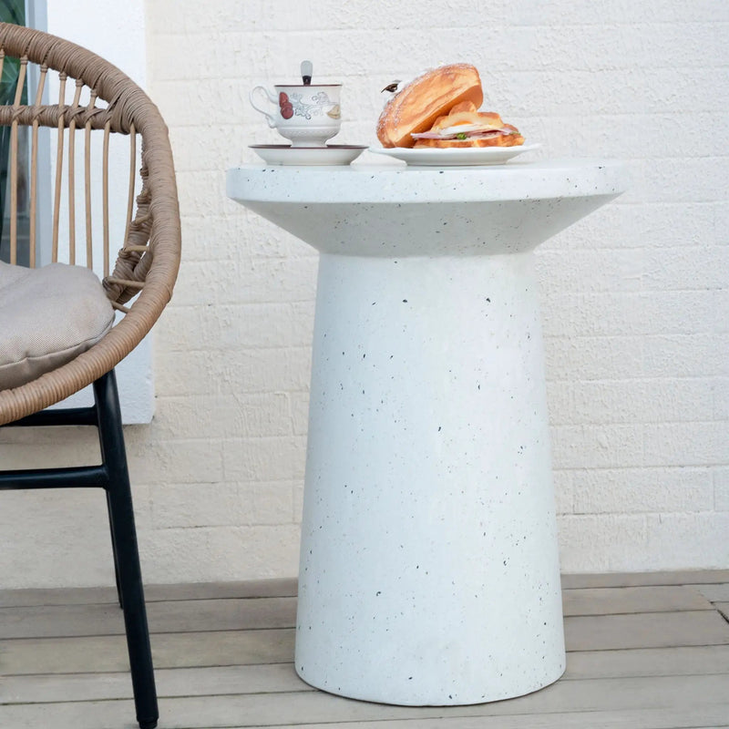 Terrazzo Outdoor Side Table - White by HouseOfZazla