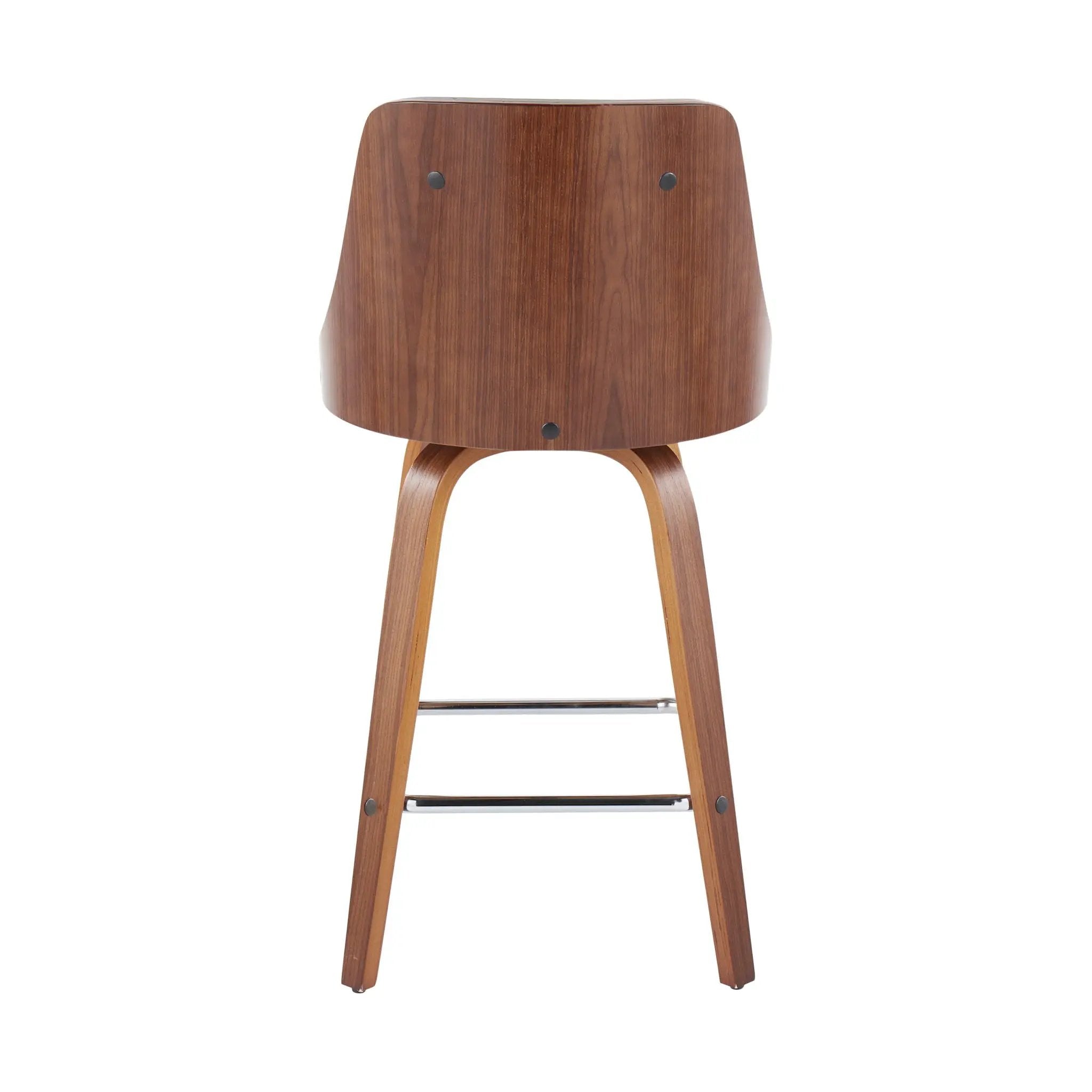 Gianna - Mid Century Modern Fixed Height Counter Stool With Swivel With Square Footrest (Set of 2) by HouseOfZazla