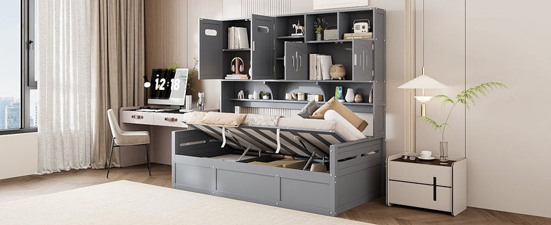 Daybed With All-In-One Cabinet And Shelf by HouseOfZazla