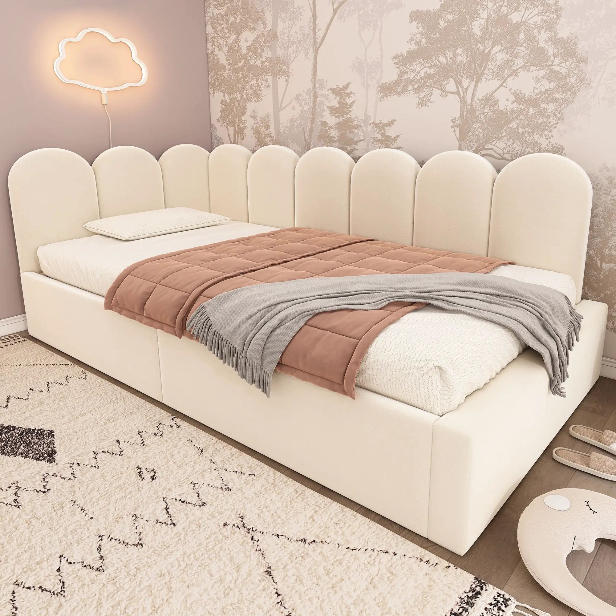 Upholstered Daybed With Metal Slatted Base by HouseOfZazla