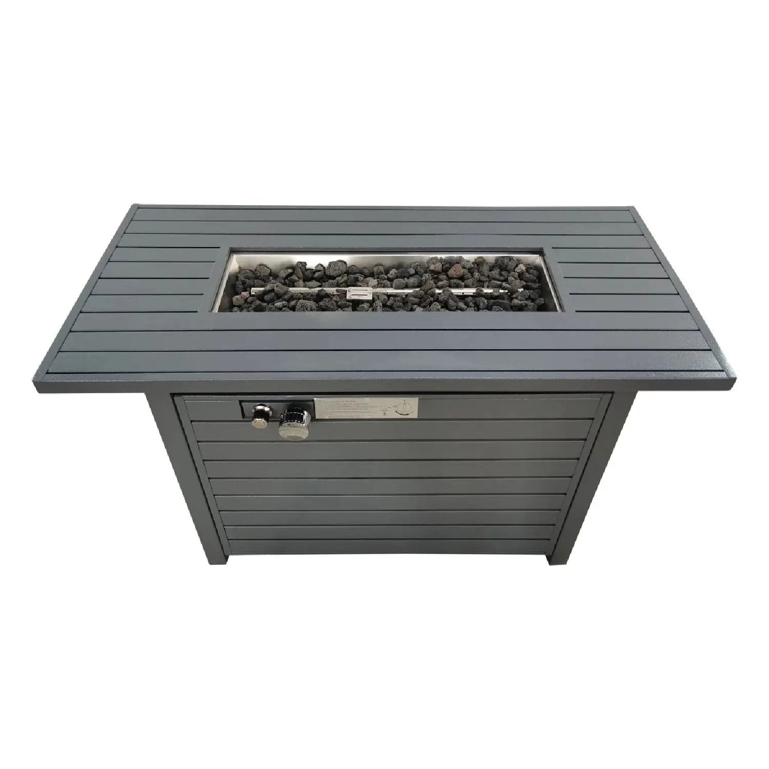 Outdoor Gas Fire Pit Table With Durable Construction And Lid - Gray by HouseOfZazla