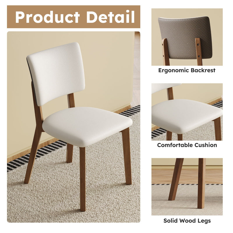 Dining Chair (Set of 2) - White / Deep Walnut by HouseOfZazla