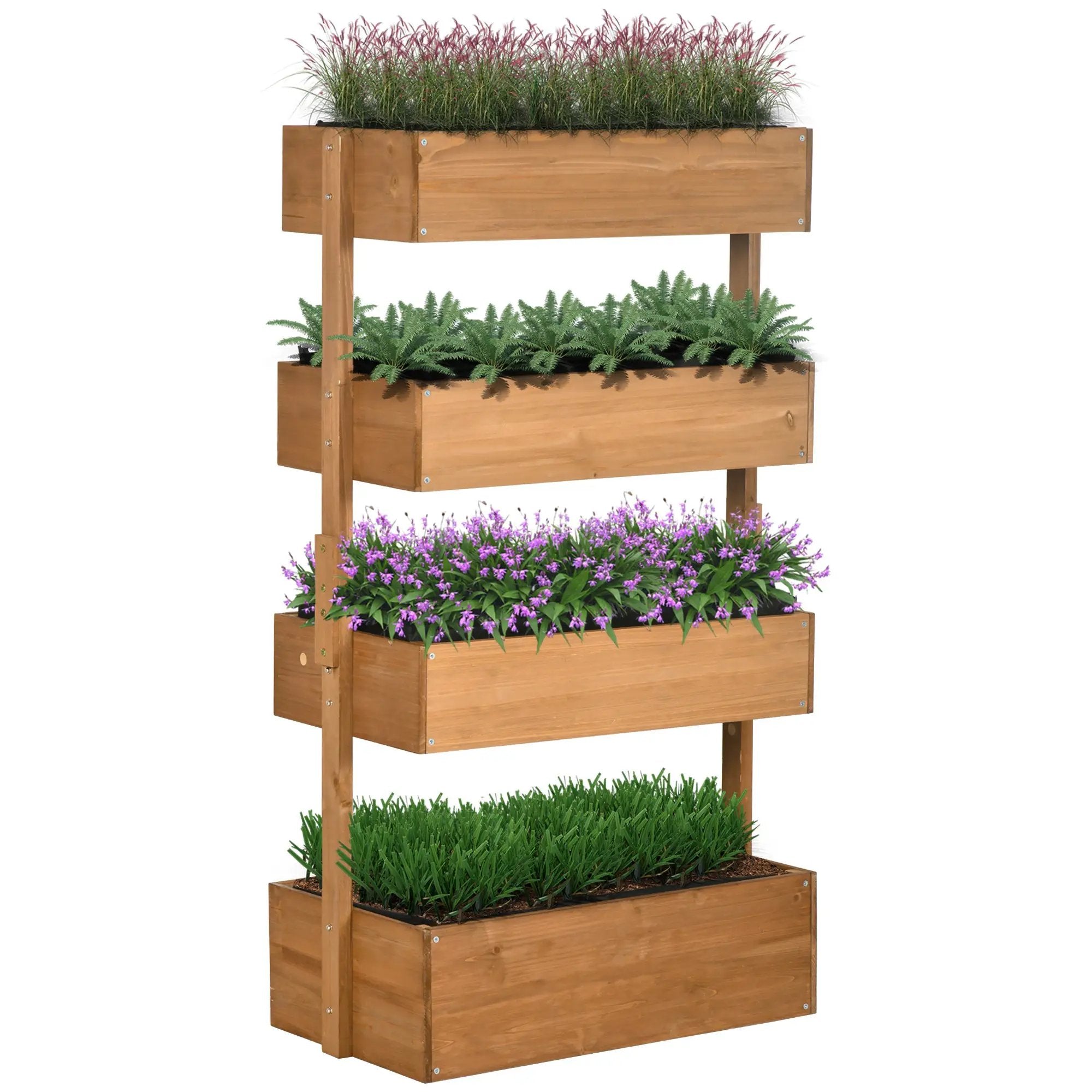 Outsunny Vertical Garden Planter - Wooden 4 Tier Planter Box by HouseOfZazla