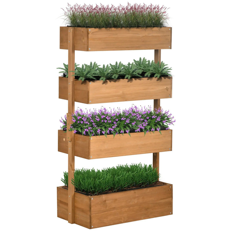 Outsunny Vertical Garden Planter - Wooden 4 Tier Planter Box by HouseOfZazla