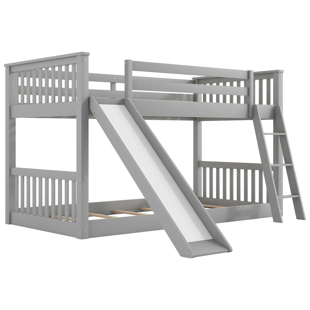 Bunk Bed with Convertible Slide and Ladder - White or Dark Gray, photo 40 of 40