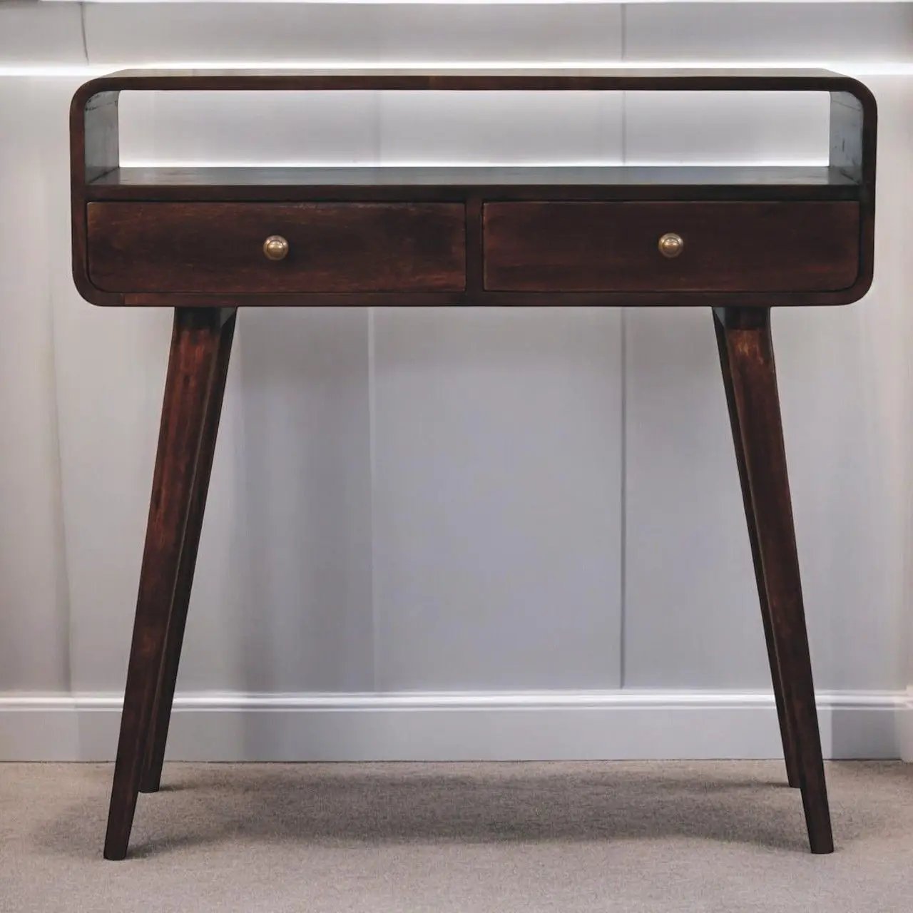 Solid Wood Curved Console Table by Unique Piece Furniture