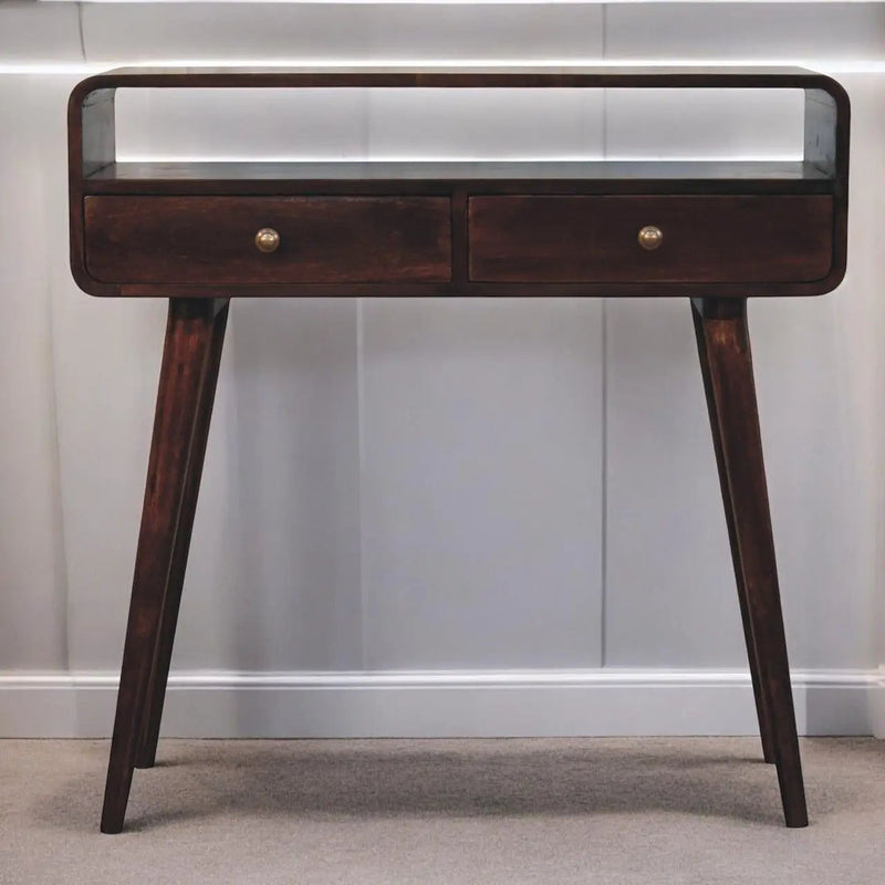 Solid Wood Curved Console Table by HouseOfZazla