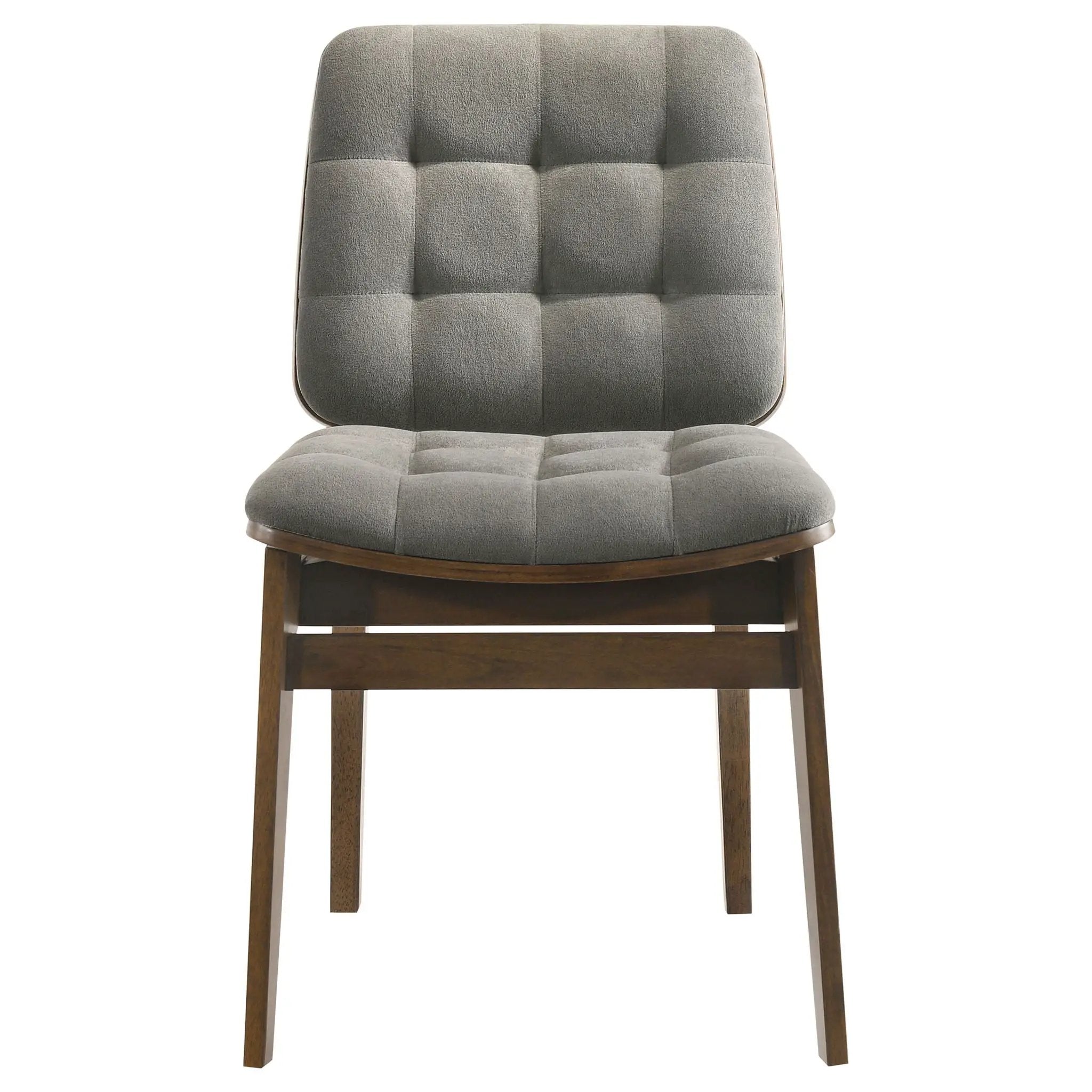 Redbridge Velvet Upholstered Side Chair Grey and Walnut (Set of 2) by Unique Piece Furniture