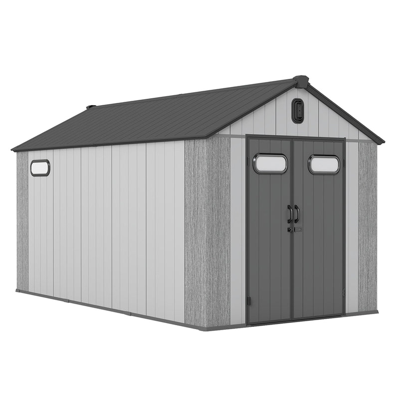 8x14Ft Resin Outdoor Storage Shed with Carpet by HouseOfZazla