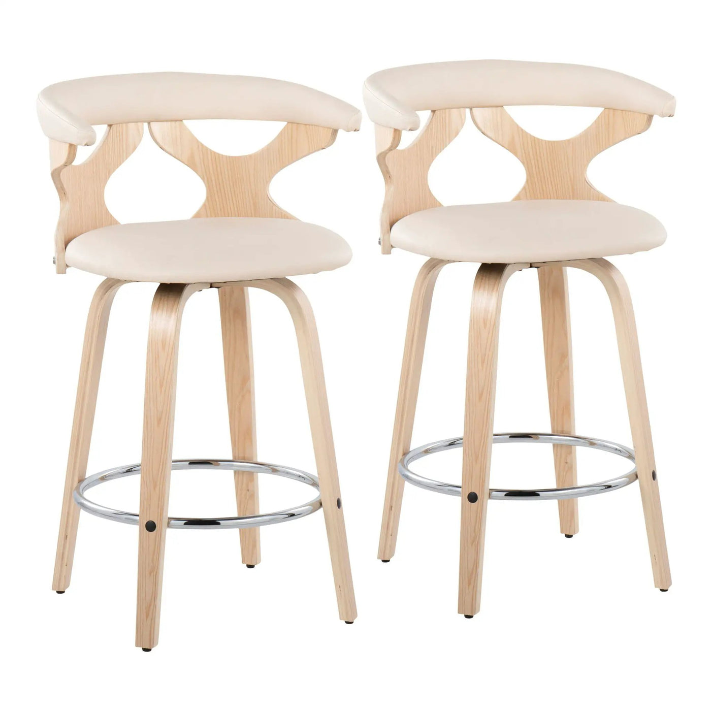 Gardenia - Mid Century Modern Fixed Height Counter Stool With Swivel (Set of 2) by HouseOfZazla