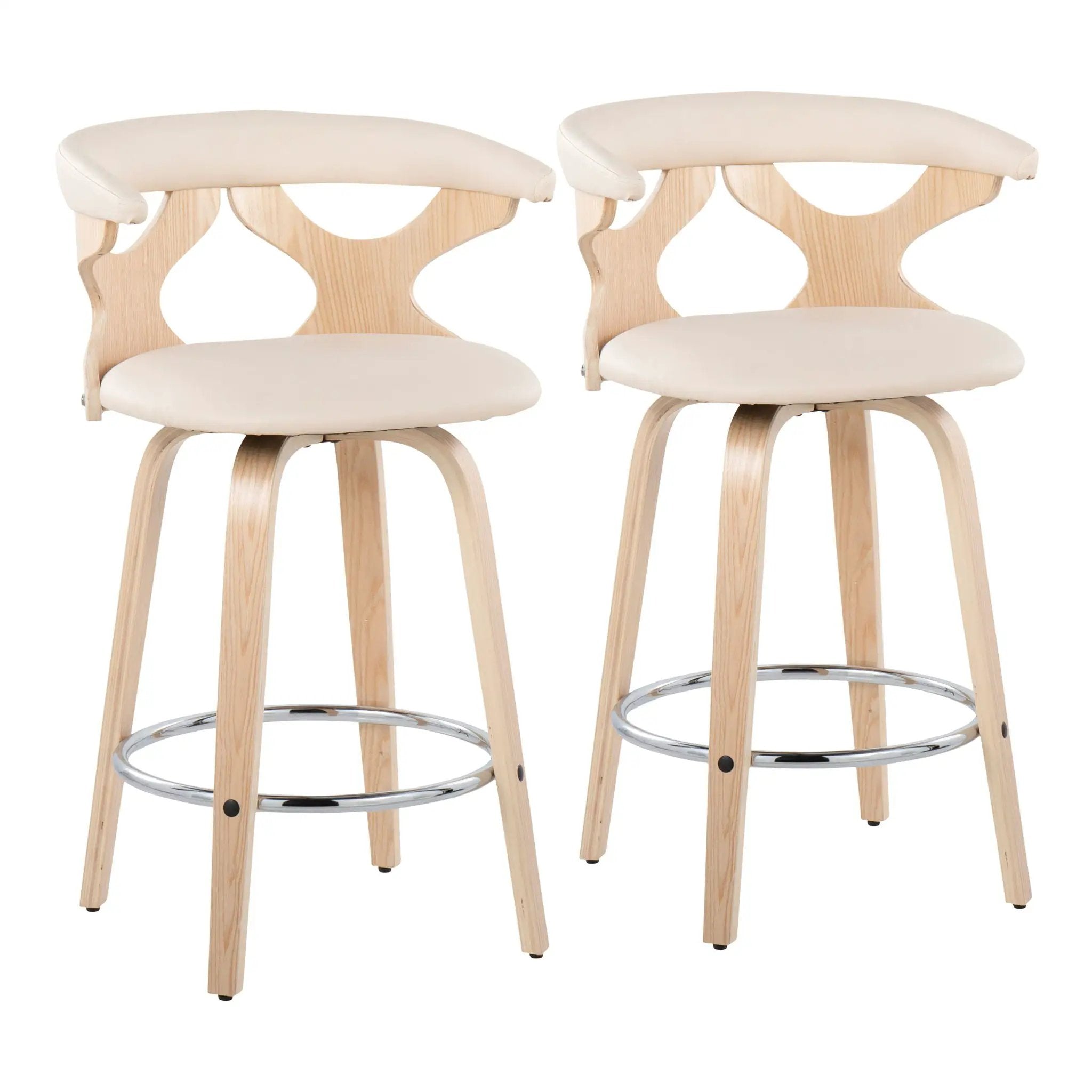 Gardenia - Mid Century Modern Fixed Height Counter Stool With Swivel (Set of 2) by HouseOfZazla