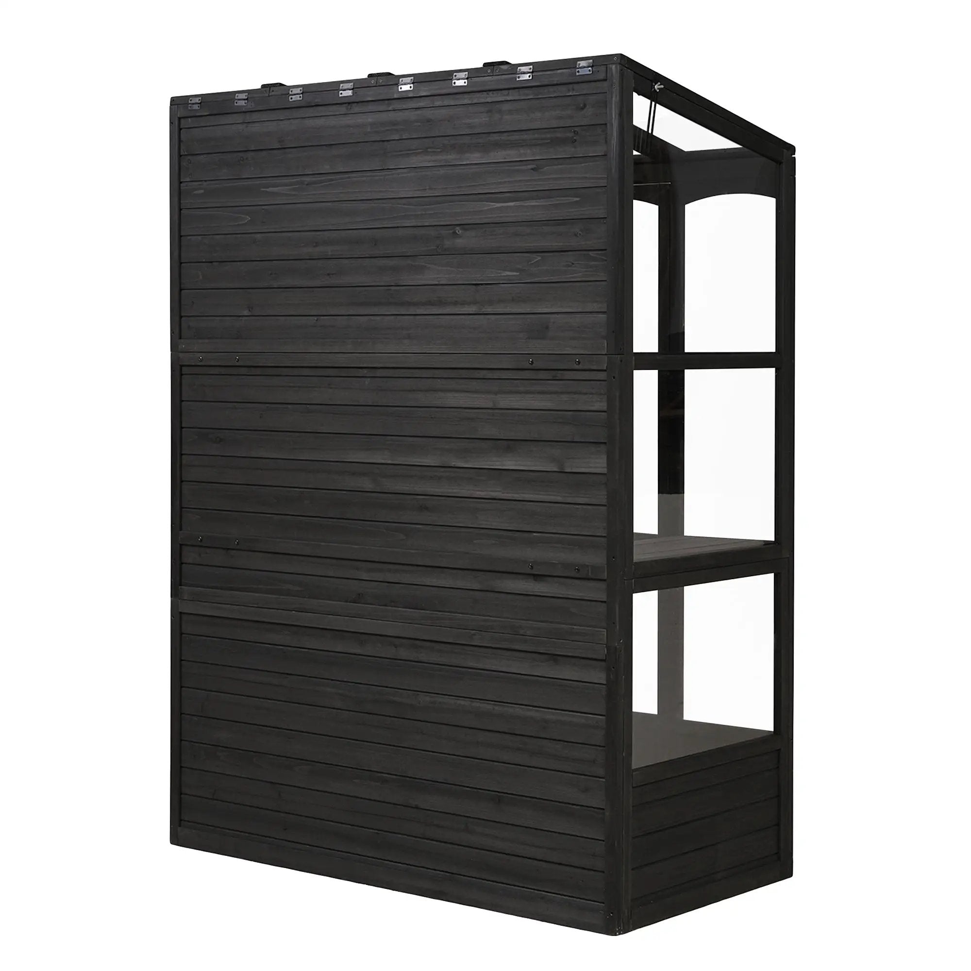 TOPMAX 78-inch Wooden Greenhouse Cold Frame with 4 Independent Skylights and 2 Folding Middle Shelves by HouseOfZazla