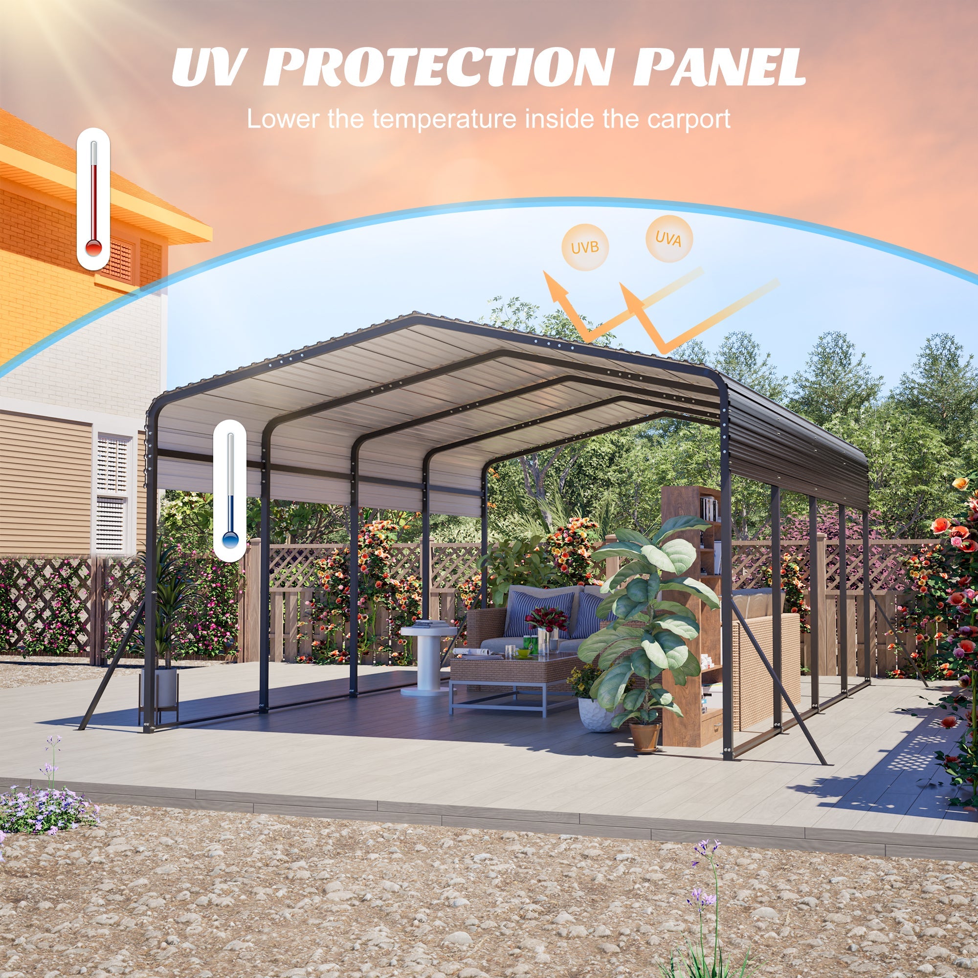 13x20 FT Metal Carport with Upgraded Frame by HouseOfZazla