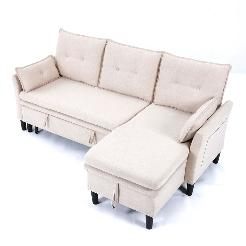 L-Shaped Reversible Chaise Sectional Sofa With Storage by HouseOfZazla