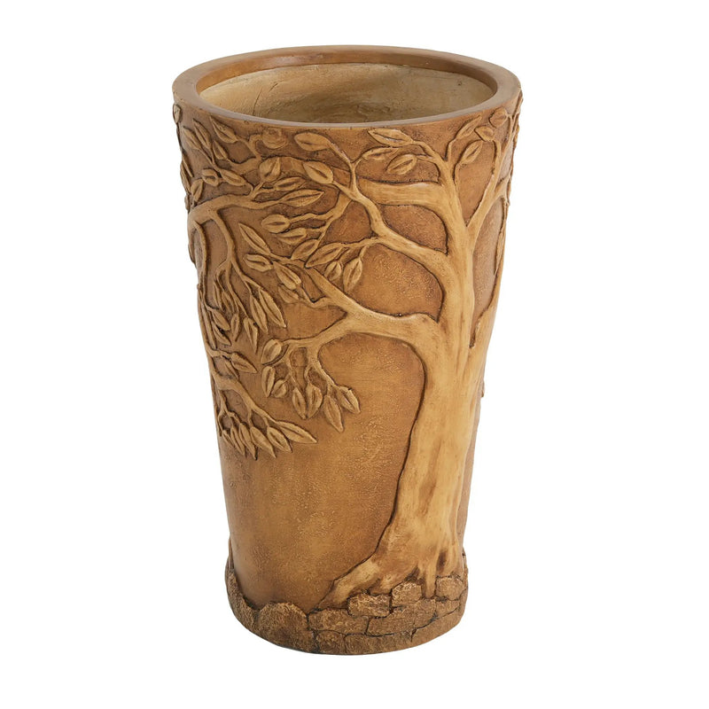 Tall Antique Bronze Tree-Embossed MGO Planter by HouseOfZazla