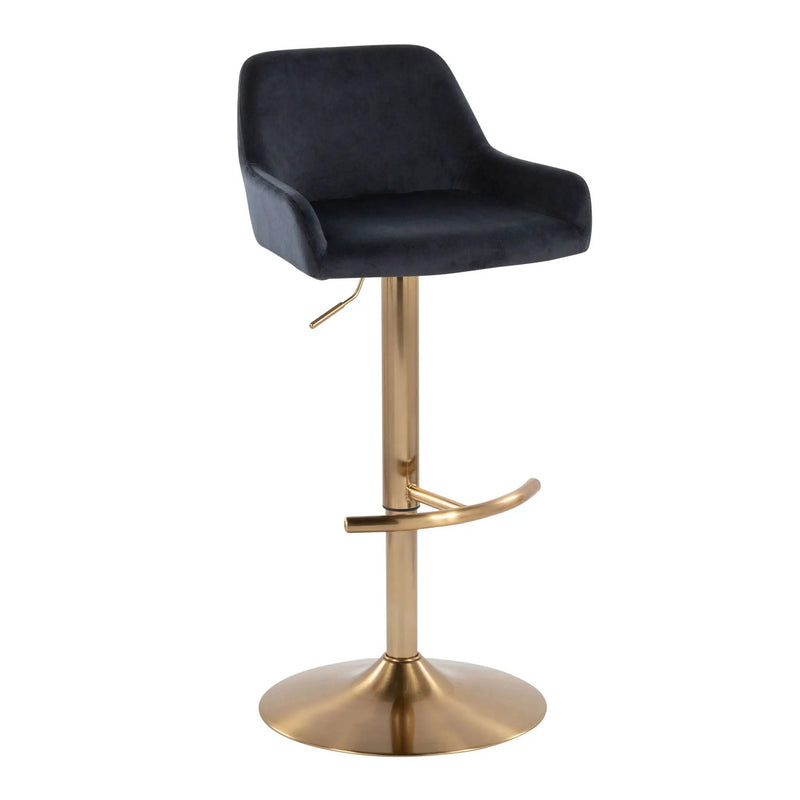 Daniella - Contemporary Adjustable Barstool With Swivel With Rounded T Footrest (Set of 2) by Unique Piece Furniture