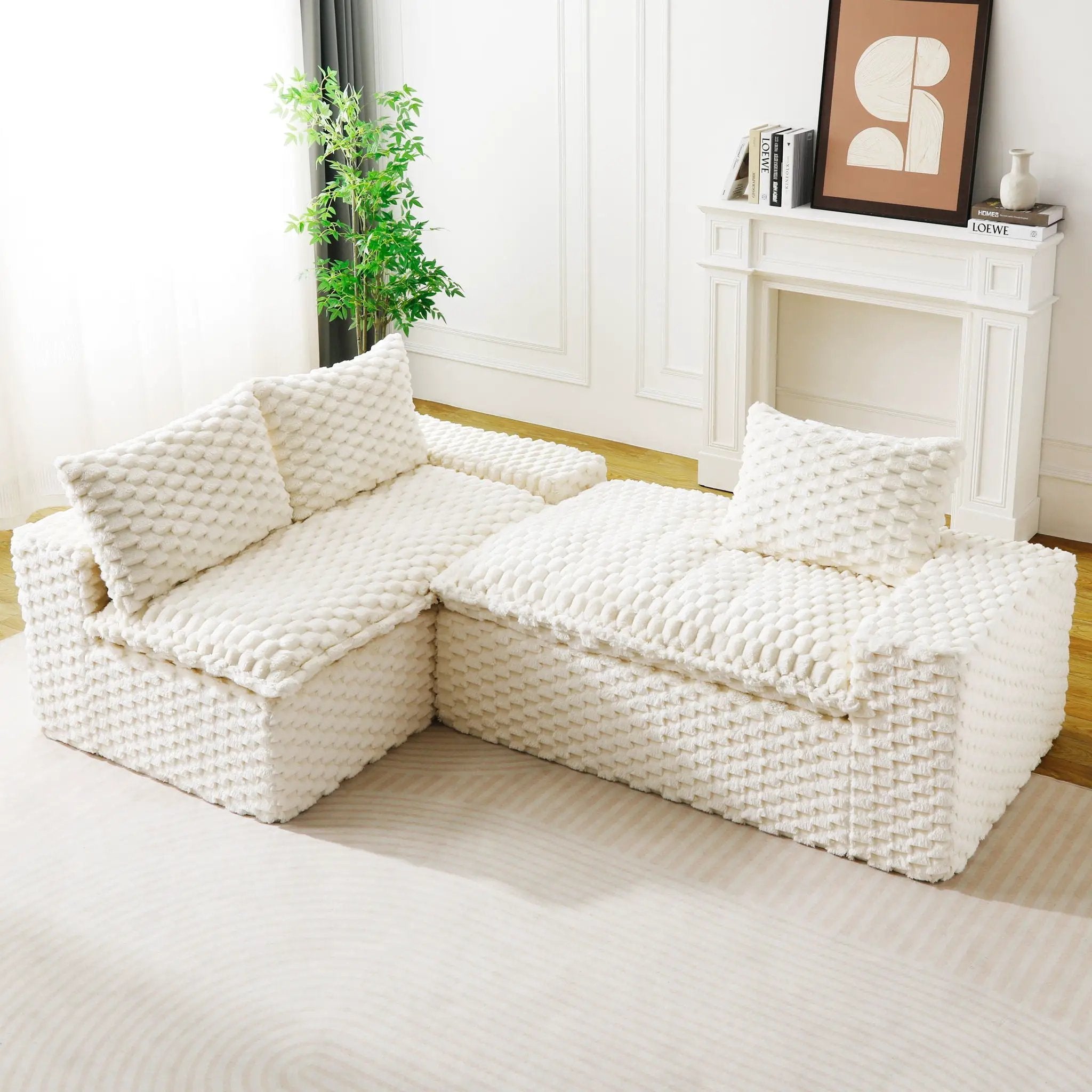 Modular Sofa, Convertible Twin Seat With Chaise Lounge by HouseOfZazla