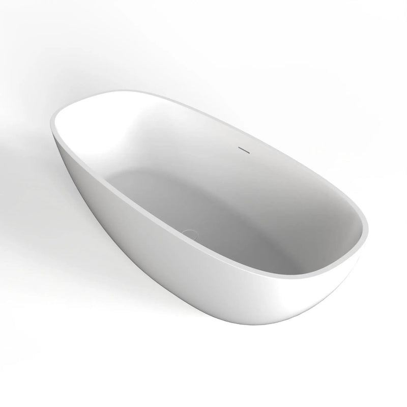 Soaking Bathtub, Freestanding, Solid Surface - Matte White by HouseOfZazla