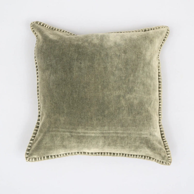 Olivia Stonewashed Velvet Pillow – 19" Square by HouseOfZazla