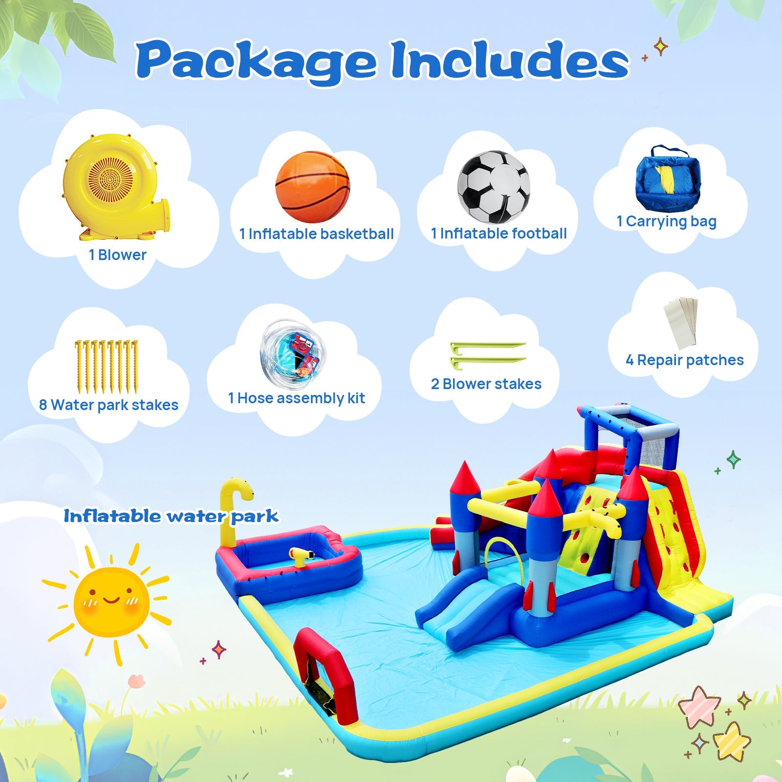 10 in1 Inflatable Slide Water Park and Bouncing House by HouseOfZazla