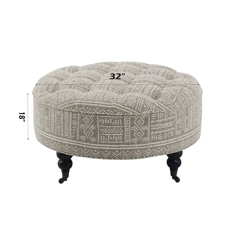 Upendo - Pattern Ottoman With Casters - Multi by Unique Piece Furniture