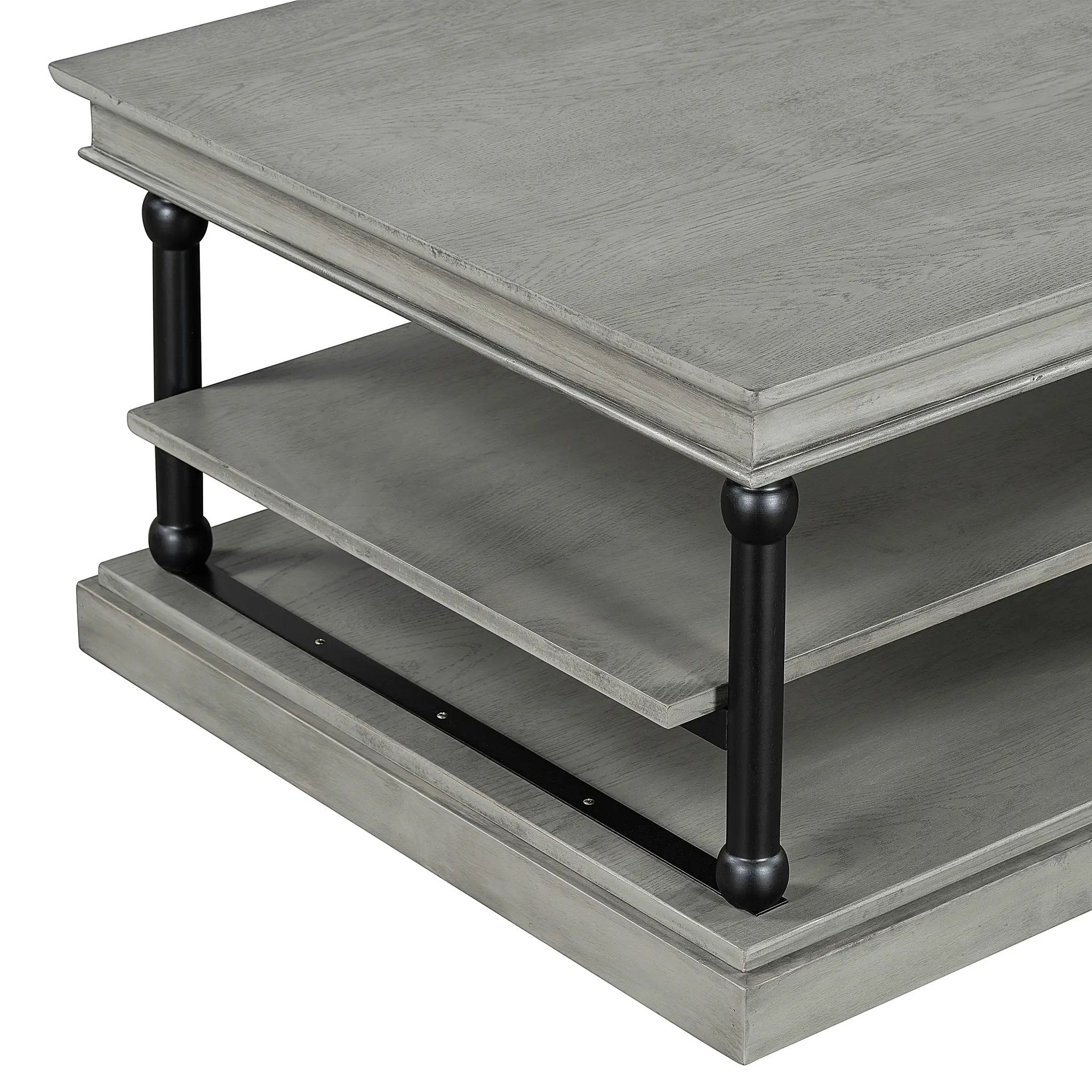 55.1" Wood Coffee Table with Storage Shelves by HouseOfZazla