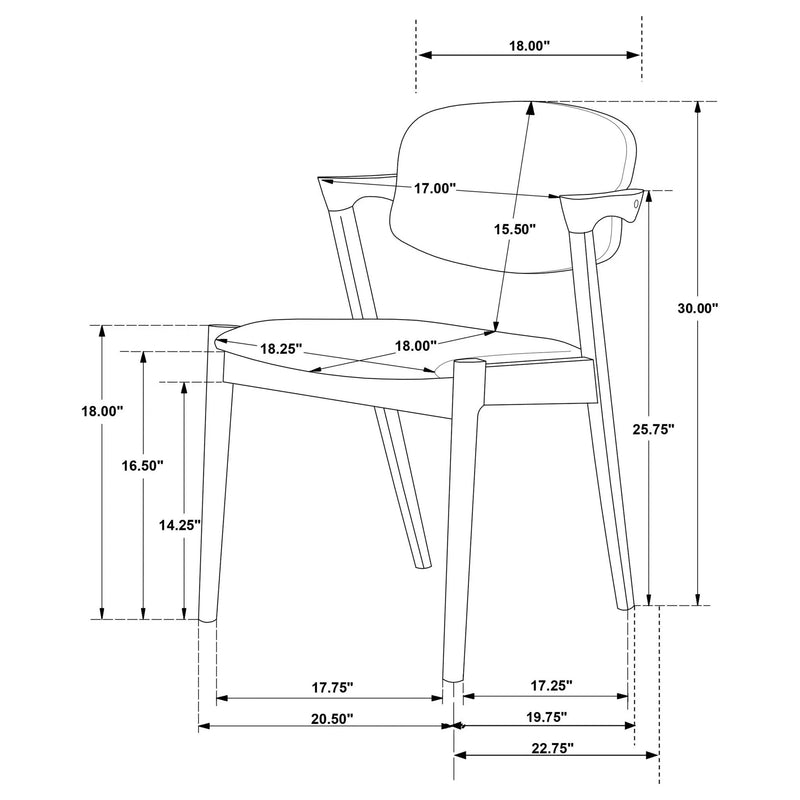 Modern Dining Chair And Zigzag Arm Design (Set of 2) by HouseOfZazla